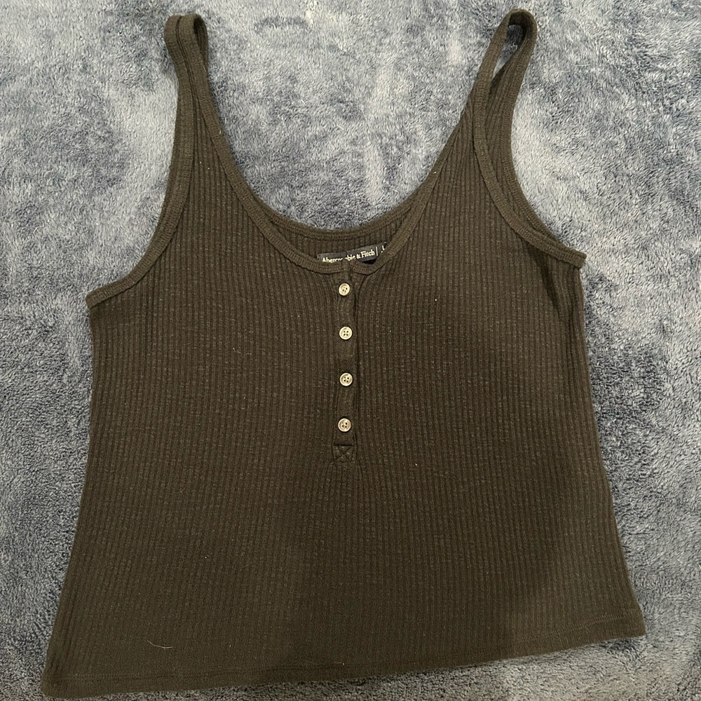 Abercrombie & Fitch Women's Ribbed Tank Top - Black